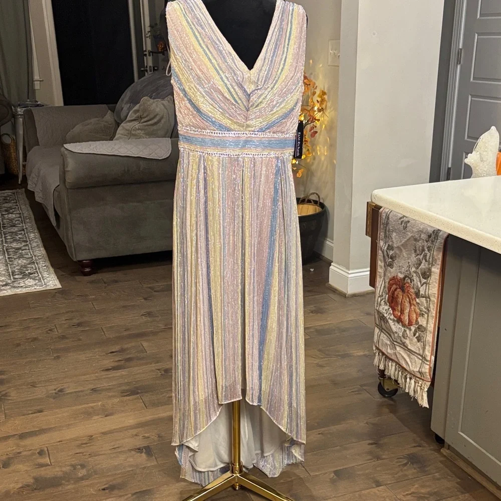 R & M Richards Pastel Striped Maxi Dress - Picture 2 of 7